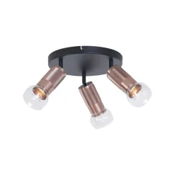 Runder Deckenstrahler Dunkelbronze Rund 3-flammig Verstellbar - Veerle
