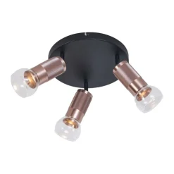Runder Deckenstrahler Dunkelbronze Rund 3-flammig Verstellbar - Veerle