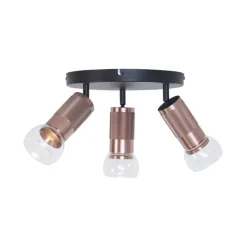 Runder Deckenstrahler Dunkelbronze Rund 3-flammig Verstellbar - Veerle