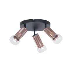 Runder Deckenstrahler Dunkelbronze Rund 3-flammig Verstellbar - Veerle