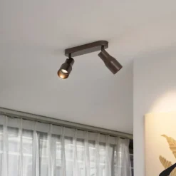 Runder Deckenstrahler Dunkelbronze GU10 50mm 2-flammig - Stanley