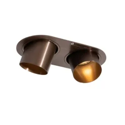 Runder Einbau-Strahler Dunkelbronze GU10 50mm 2-flammig - Installa