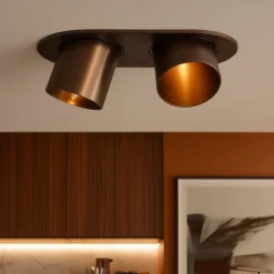 Runder Einbau-Strahler Dunkelbronze GU10 50mm 2-flammig - Installa