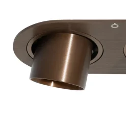 Runder Einbau-Strahler Dunkelbronze GU10 35mm schwenkbar 2-flammig - Installa