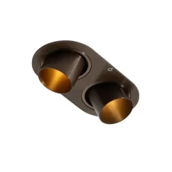 Runder Einbau-Strahler Dunkelbronze GU10 35mm schwenkbar 2-flammig - Installa
