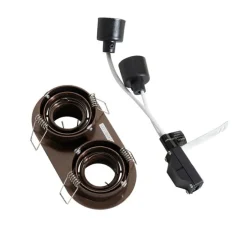 Runder Einbau-Strahler Dunkelbronze GU10 35mm schwenkbar 2-flammig - Installa