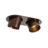 Runder Einbau-Strahler Dunkelbronze GU10 70mm schwenkbar 2-flammig - Installa