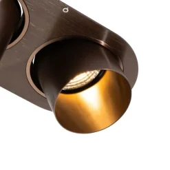 Runder Einbau-Strahler Dunkelbronze GU10 70mm schwenkbar 2-flammig - Installa