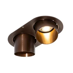 Runder Einbau-Strahler Dunkelbronze GU10 70mm schwenkbar 2-flammig - Installa