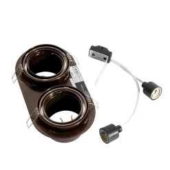 Runder Einbau-Strahler Dunkelbronze GU10 70mm schwenkbar 2-flammig - Installa