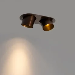 Runder Einbau-Strahler Dunkelbronze GU10 70mm schwenkbar 2-flammig - Installa