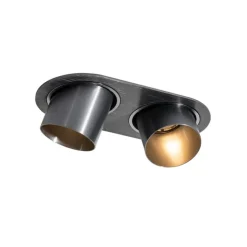 Runder Einbau-Strahler Gunmetal GU10 50mm 2-flammig - Installa