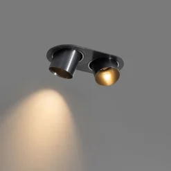 Runder Einbau-Strahler Gunmetal GU10 50mm 2-flammig - Installa