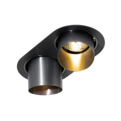 Runder Einbau-Strahler Gunmetal GU10 70mm schwenkbar 2-flammig - Installa