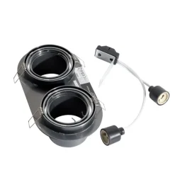 Runder Einbau-Strahler Gunmetal GU10 70mm schwenkbar 2-flammig - Installa