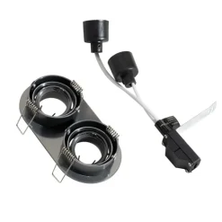 Runder Einbau-Strahler Gunmetal GU10 35mm schwenkbar 2-flammig - Installa