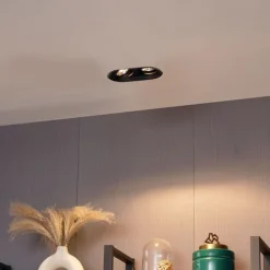 Runder Einbau-Strahler schwarz GU10 70mm 2-flammig - Hubs