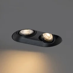 Runder Einbau-Strahler schwarz GU10 50mm 2-flammig - Hubs