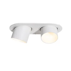 Runder Einbau-Strahler weiß GU10 50mm 2-flammig - Installa