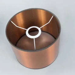 Runder Lampenschirm aus Kunststoff in Kupferoptik 20/20/15