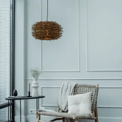 Rural Hängelampe braun Rattan - Hatch 45