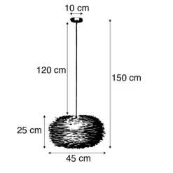 Rural Hängelampe braun Rattan - Hatch 45