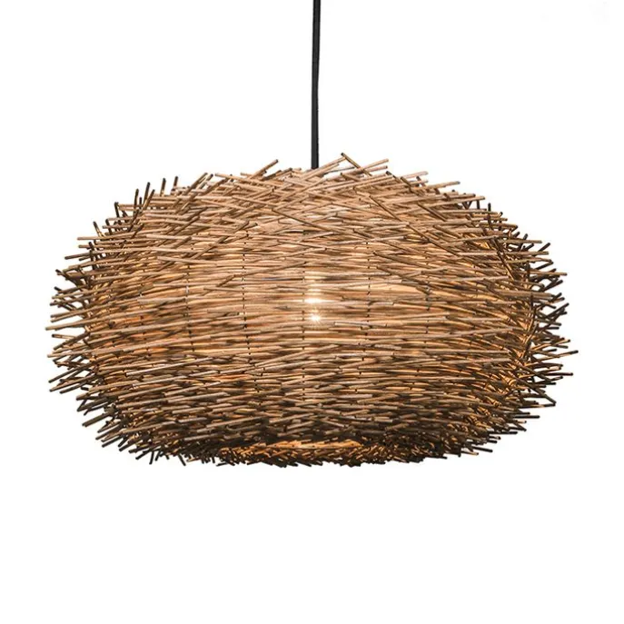 Rural Hängelampe braun Rattan - Hatch 45