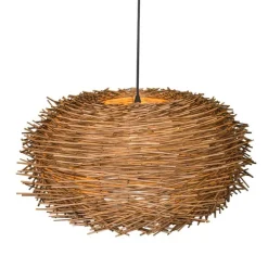 Rural Hängelampe braun Rattan - Hatch 45