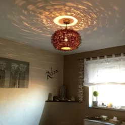 Rural Hängelampe braun Rattan - Hatch 45