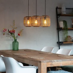 Rural Hängelampe Rattan 3-Licht - Manila