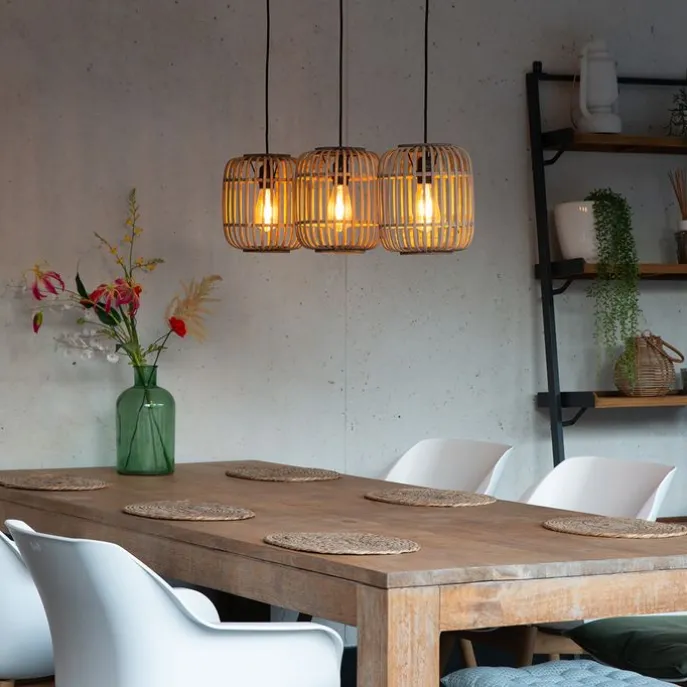 Rural Hängelampe Rattan 3-Licht - Manila