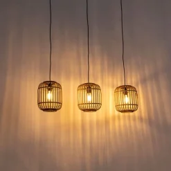 Rural Hängelampe Rattan 3-Licht - Manila
