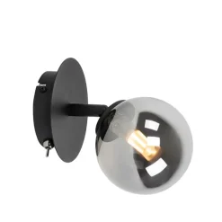 Rural spot schwarz verstellbar mit Rauchglas - Athen