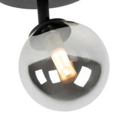 Rural spot schwarz verstellbar mit Rauchglas - Athen