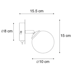 Rural spot schwarz verstellbar mit Rauchglas - Athen