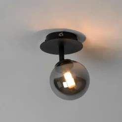 Rural spot schwarz verstellbar mit Rauchglas - Athen