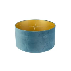 Samt Lampenschirm blau 50/50/25 mit goldener Innenseite