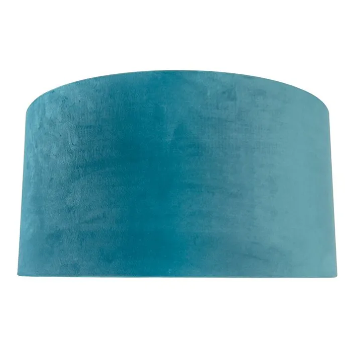 Samt Lampenschirm blau 50/50/25 mit goldener Innenseite