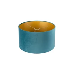 Samt Lampenschirm blau 35/35/20 mit goldener Innenseite