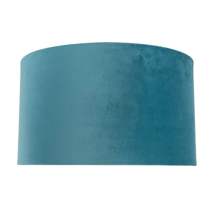 Samt Lampenschirm blau 35/35/20 mit goldener Innenseite