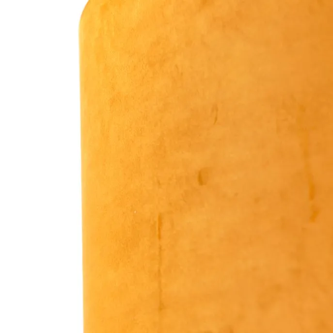 Samt Lampenschirm Gelb 50/50/25 mit goldener Innenseite