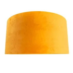 Samt Lampenschirm Gelb 50/50/25 mit goldener Innenseite