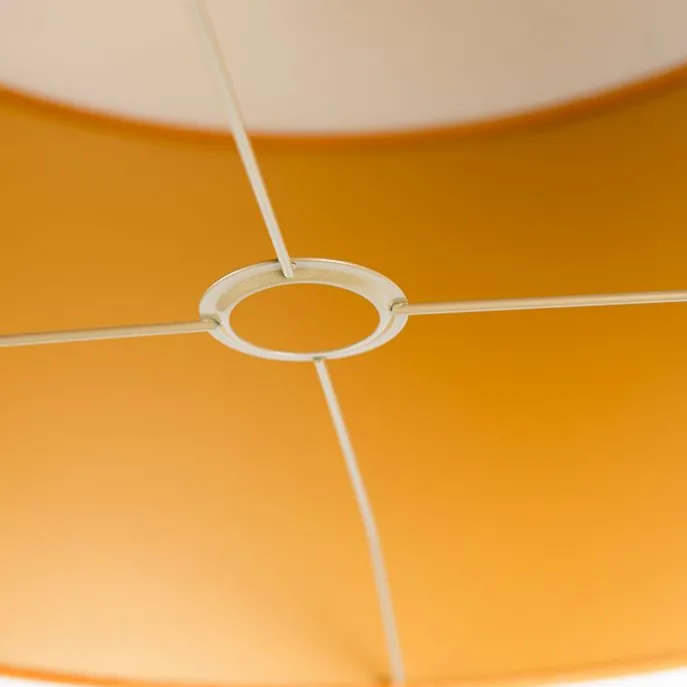 Samt Lampenschirm Gelb 50/50/25 mit goldener Innenseite