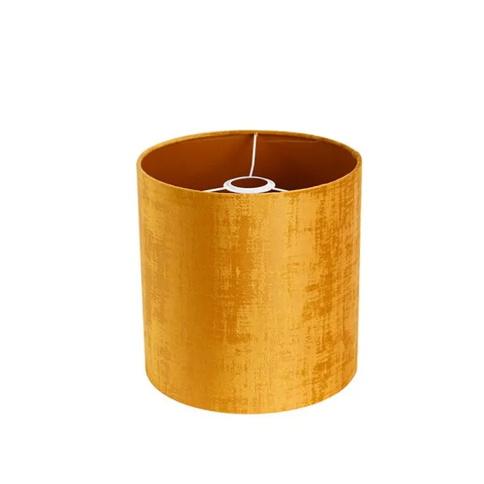 Samt Lampenschirm Gold Zylinder 25/25/25