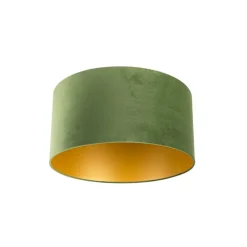 Samt Lampenschirm Grün 50/50/25 mit goldener Innenseite