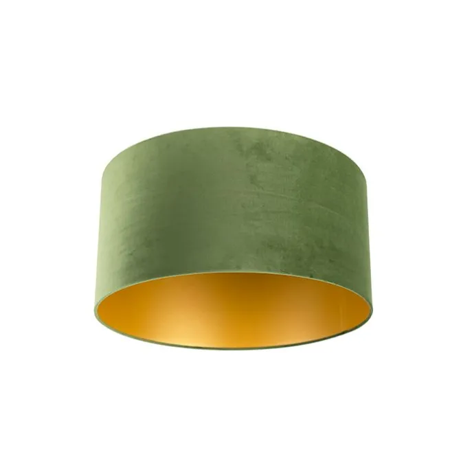 Samt Lampenschirm Grün 50/50/25 mit goldener Innenseite