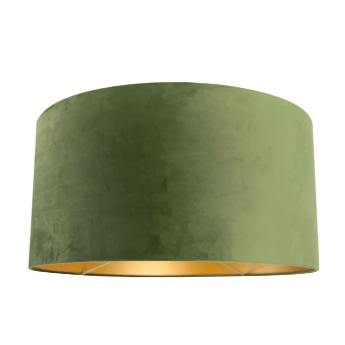 Samt Lampenschirm Grün 50/50/25 mit goldener Innenseite