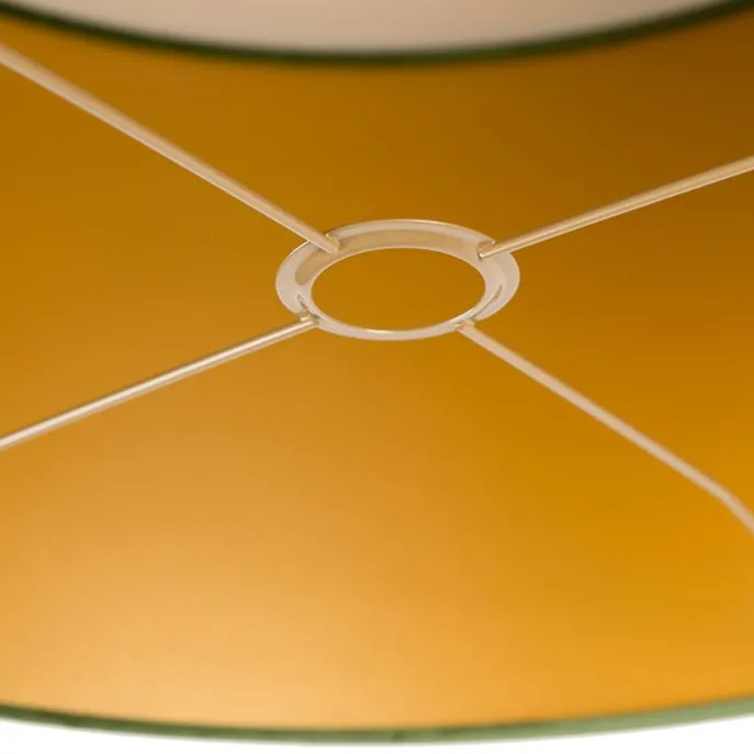 Samt Lampenschirm Grün 50/50/25 mit goldener Innenseite