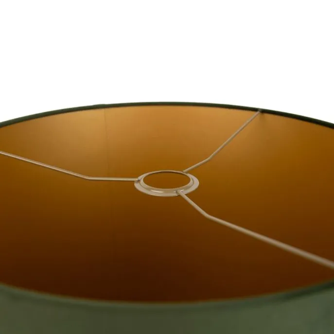 Samt Lampenschirm Grün 40/40/40 mit goldener Innenseite