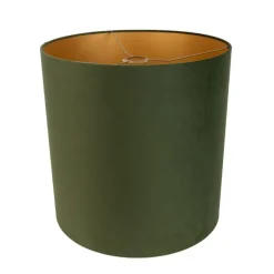 Samt Lampenschirm Grün 40/40/40 mit goldener Innenseite